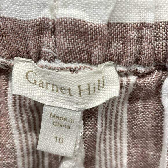 Garnet Hill Linen Striped Pants Cream and Rust Size 10 - Picture 9 of 10